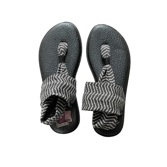 Sanuk Women's Yoga Sling 2 Print Black Natural Congo Flip Flop Sandal Size 7. - Picture 1 of 5